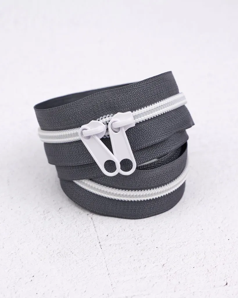 Renaissance Ribbon #5 Taschen-Reißverschluss Ash Doppelschieber
