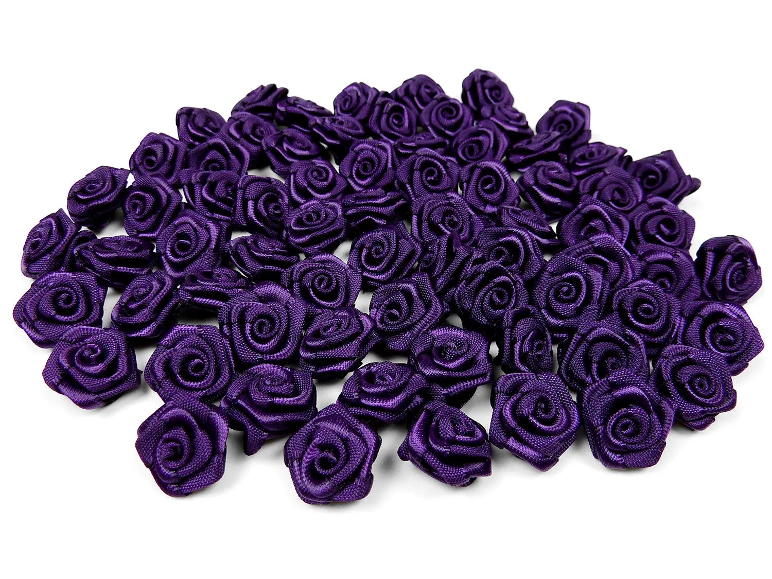 Creativery Satinrosen Aufnäher Deko-Blumen