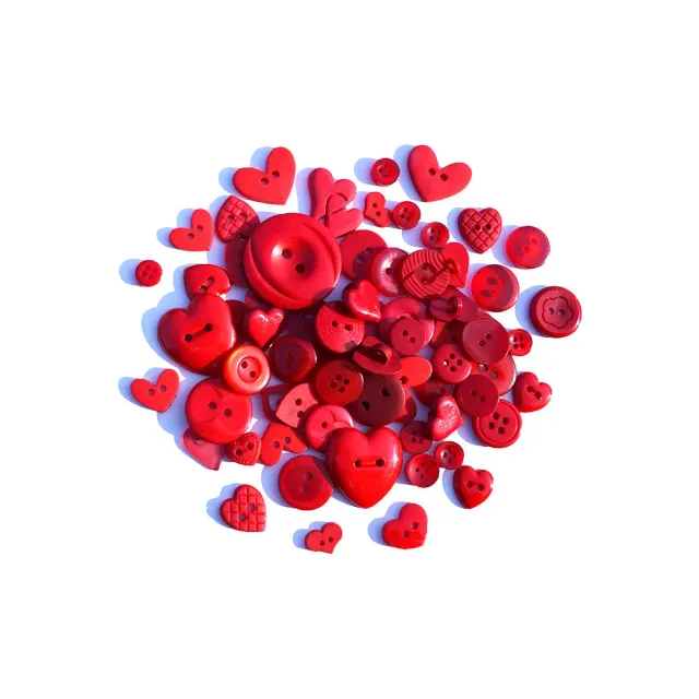 Buttons Galore Red Hearts Value Pack Herzknöpfe ca. 50 Stück