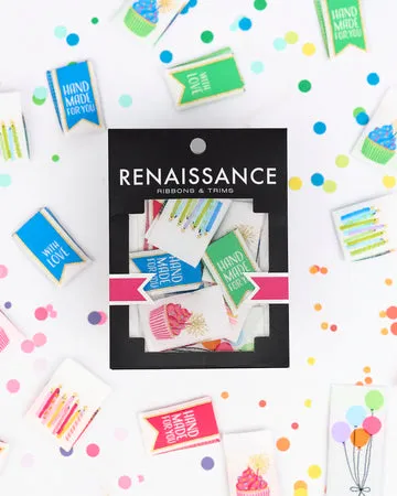 Renaissance Ribbon Happy Birthday Webetiketten 8er-Pack, Polyester