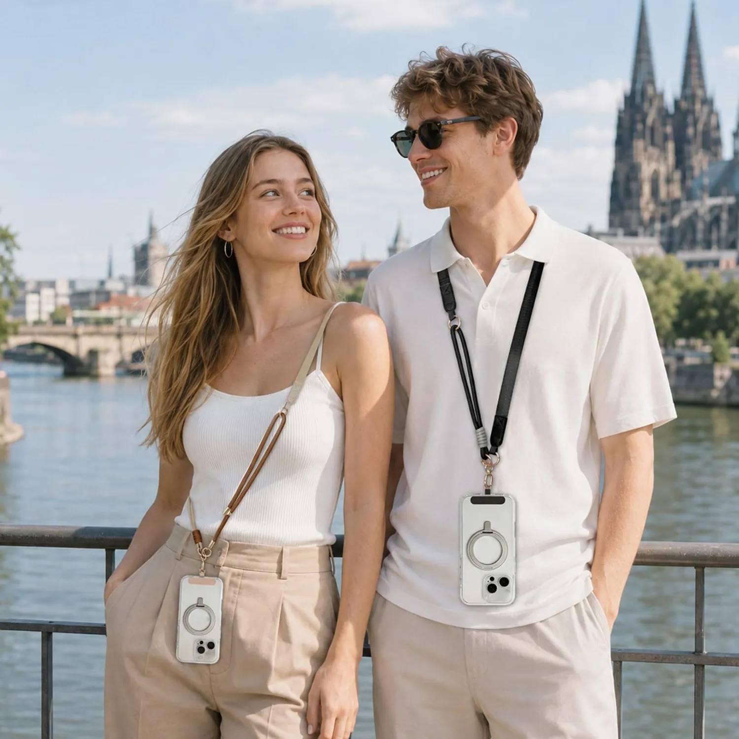 MORSUNBELA Handykette Breit Handyband zum Umhängen