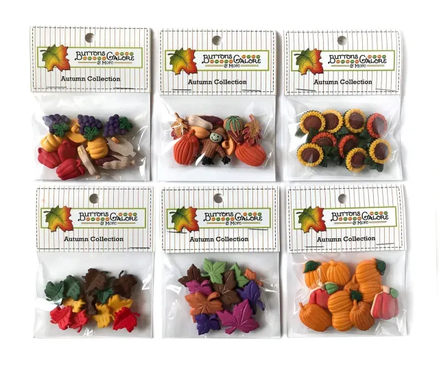 Buttons Galore Autumn Nähknöpfe Herbst-Set 6 Packs 50 Stück