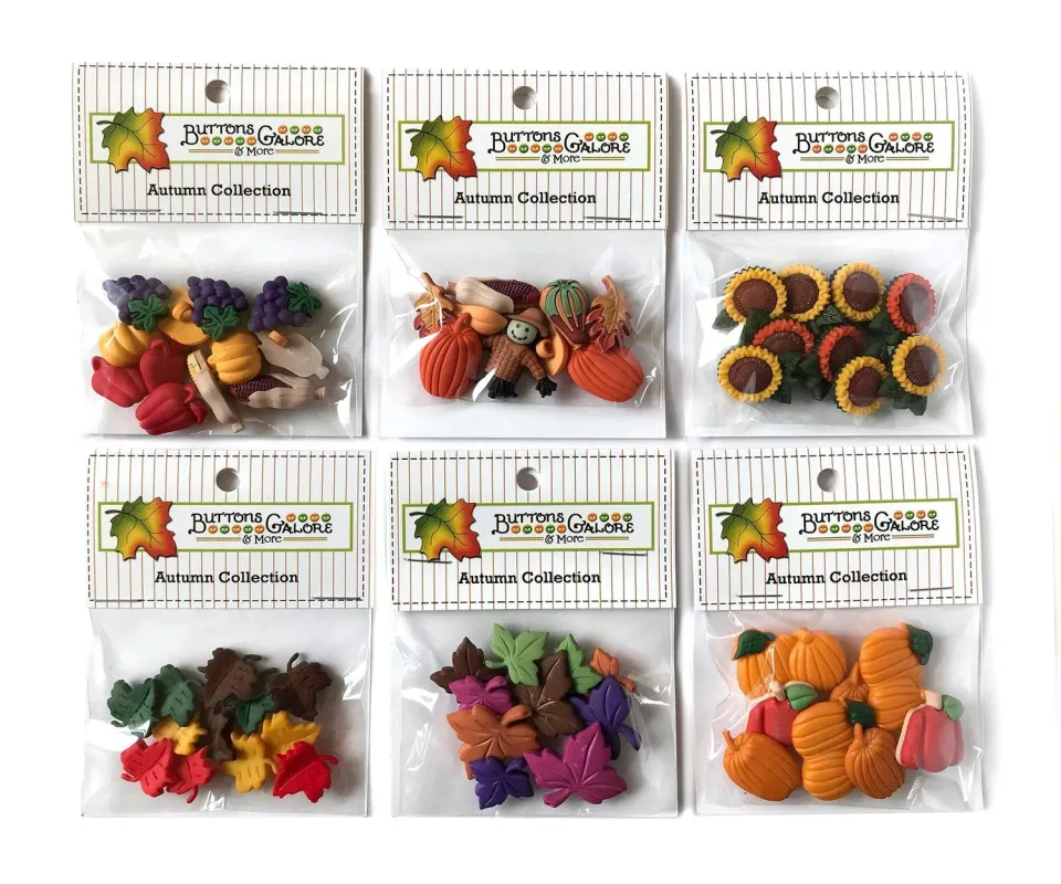 Buttons Galore Autumn Nähknöpfe Herbst-Set 6 Packs 50 Stück