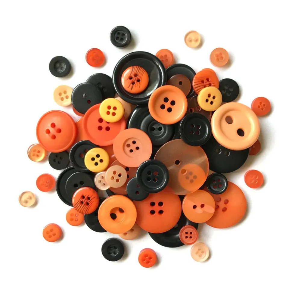 Buttons Galore Halloween Knöpfe Glas Orange Schwarz ca. 200 Stück
