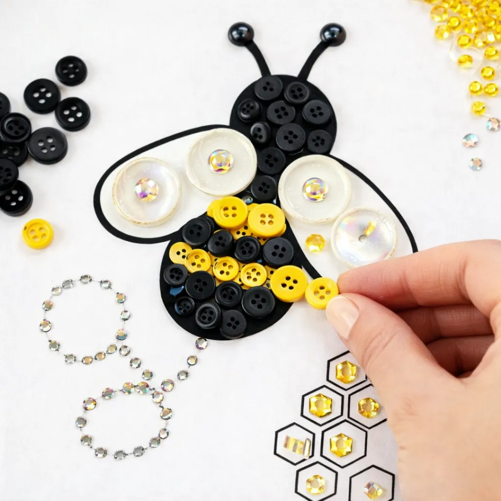 Buttons Galore Bumble Bee Bastelset Rahmen 13x18 cm