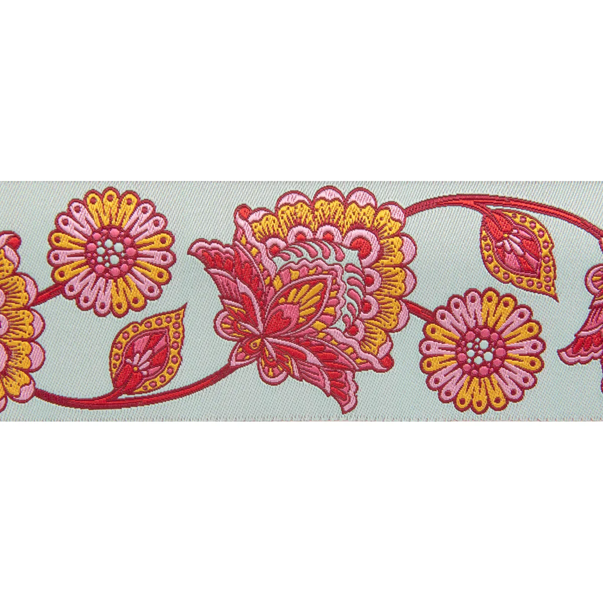 Renaissance Ribbon Paisley Floral Webband 50 mm 1 Yard Aqua