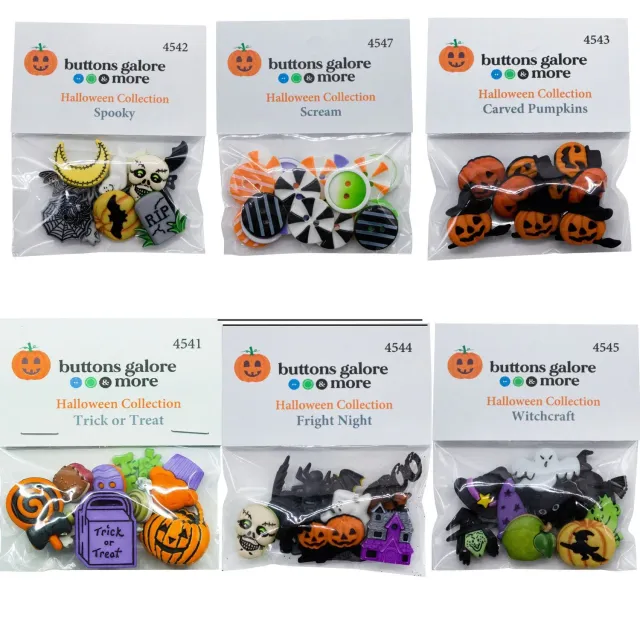 Buttons Galore Halloween Set 3 Bastelknöpfe 50 Stück