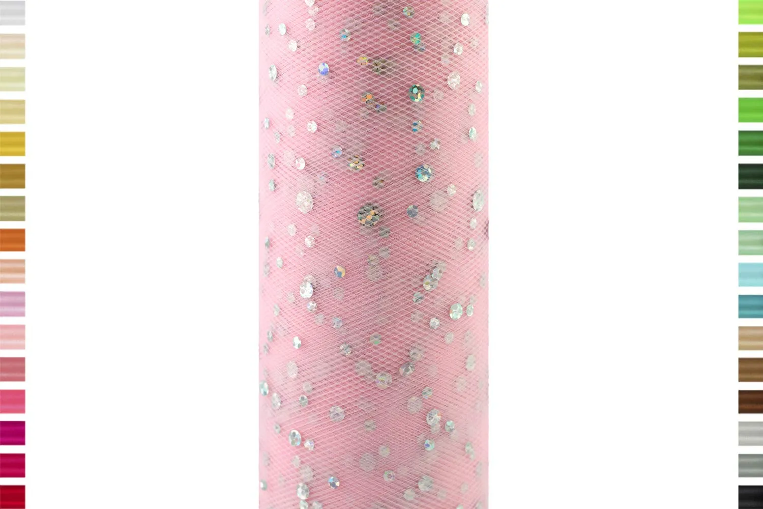 Creativery Glitzer Punkte Tüllband 15cm x 9m Pailletten