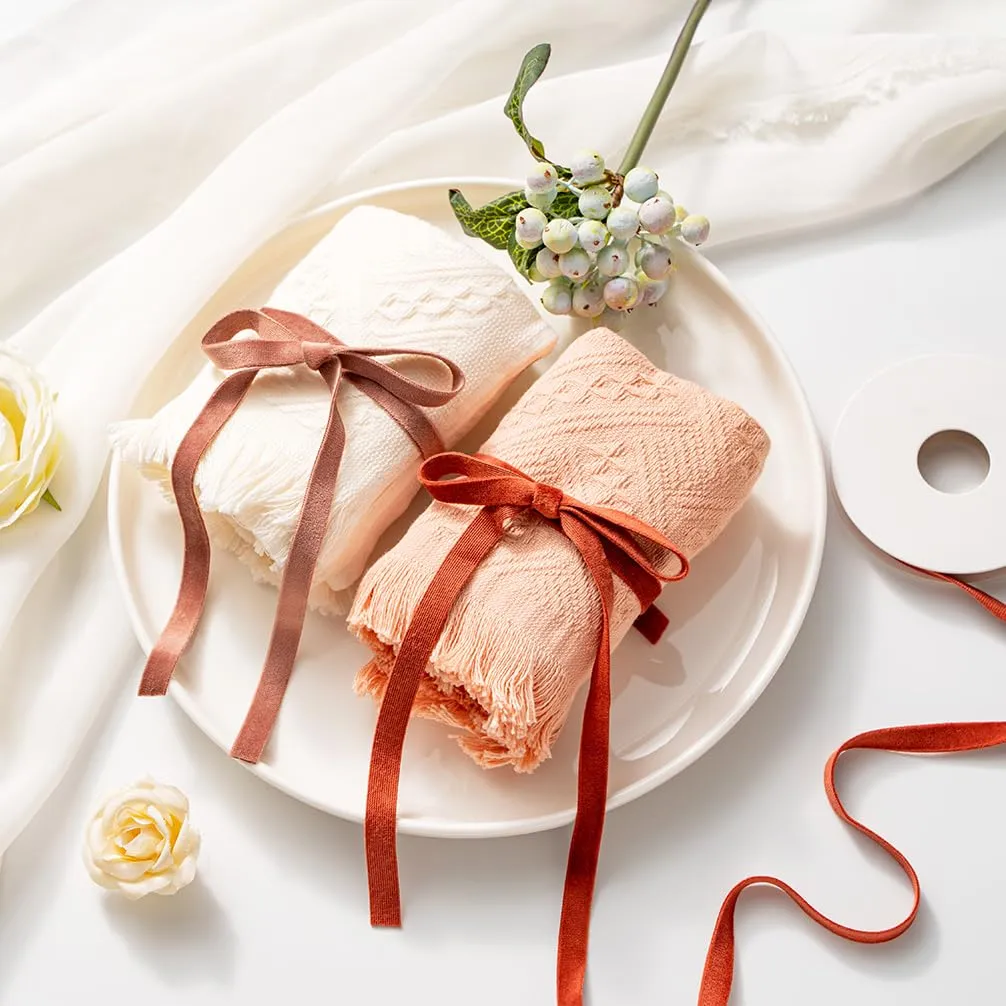 MORSUNBELA Samtband Geschenkband Salbeigrün 13,5 m 10 mm waschbar