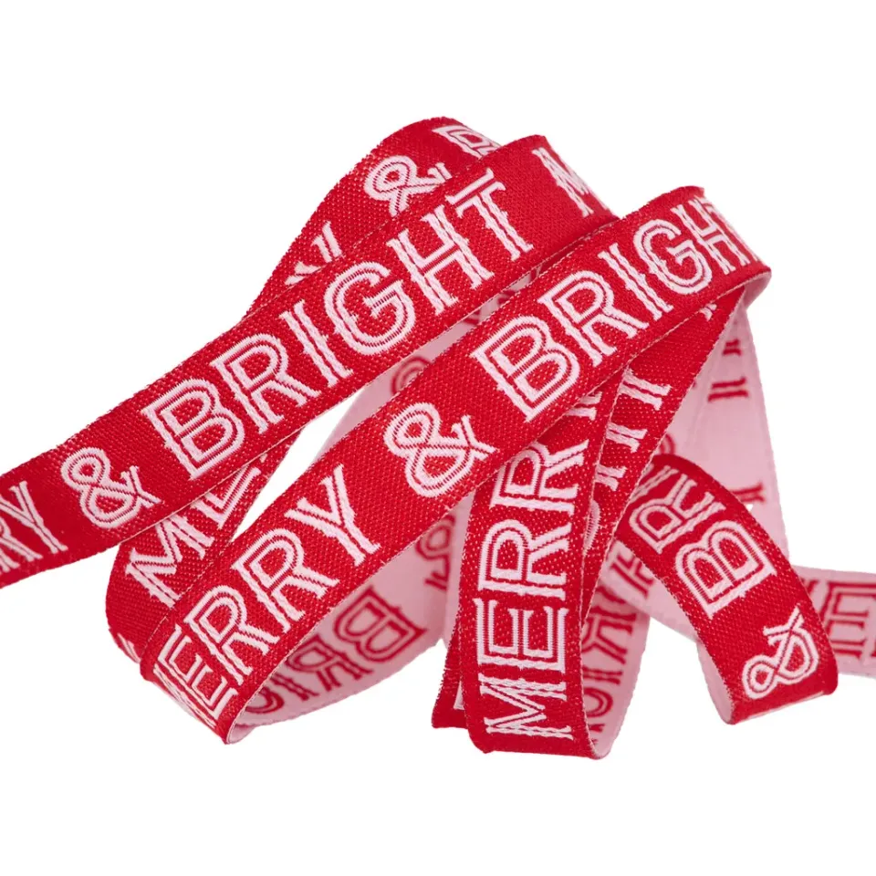 Renaissance Ribbon Merry and Bright Gingerbread Band 1 Yard
