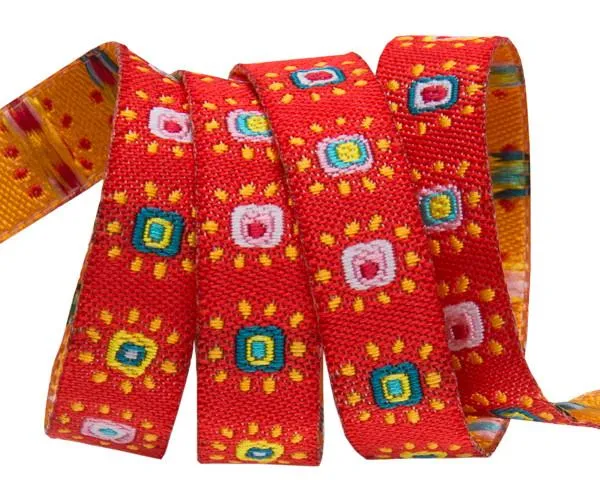 Renaissance Ribbon Mini Suns Rot Schmuckband 10mm 1m