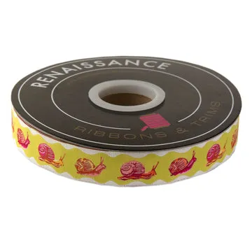 Renaissance Ribbon Down to Earth Snailed It Webband 1 Yard Schnecken
