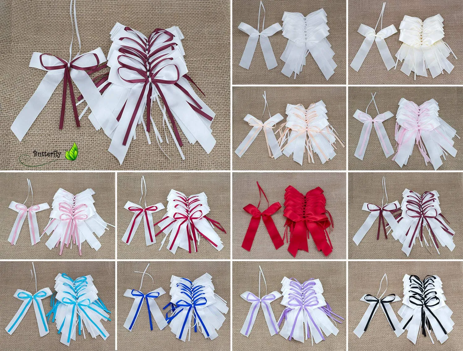 Creativery Antennenschleifen Hochzeit 10 Stück
