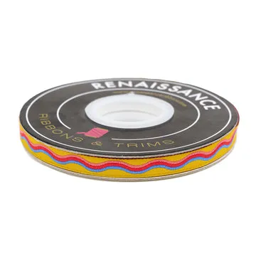 Renaissance Ribbon Playful Wavy Schleifenband 1 Yard 3/8 Zoll Gelb