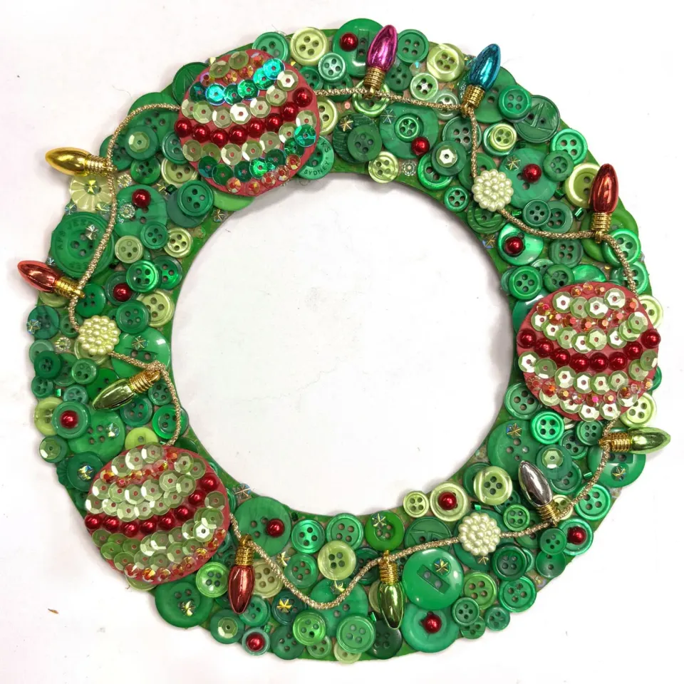 Buttons Galore Christmas Wreath Bastelset 20 cm Komplettset