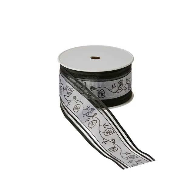 ALJO DESIGN Trauerflor Ranke Schwarz 50 mm 25 m mit Drahtkante