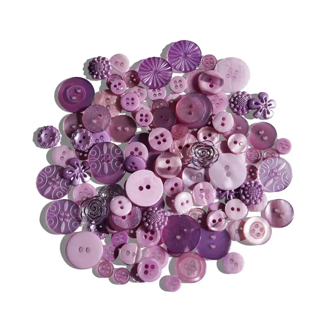 Buttons Galore Frozen Lake Bastelknöpfe 100 Stück lila Perlmutt