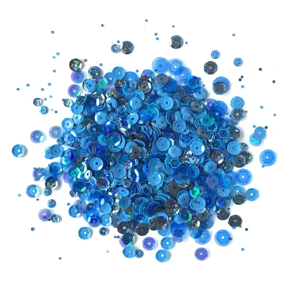 Buttons Galore Denim Blues Pailletten 30 g blau