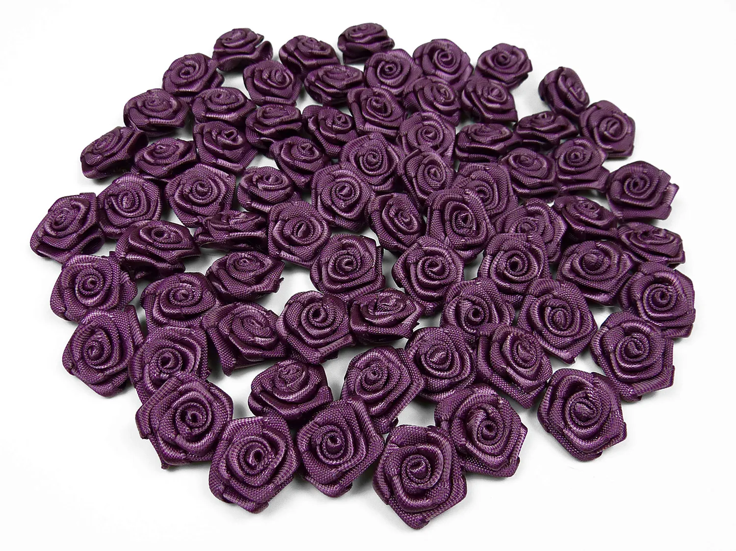 Creativery Satinrosen Aufnäher Deko-Blumen