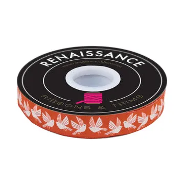 Renaissance Ribbon First Day of Fall Birds Jacquardband 7/8 Zoll 1 Yard