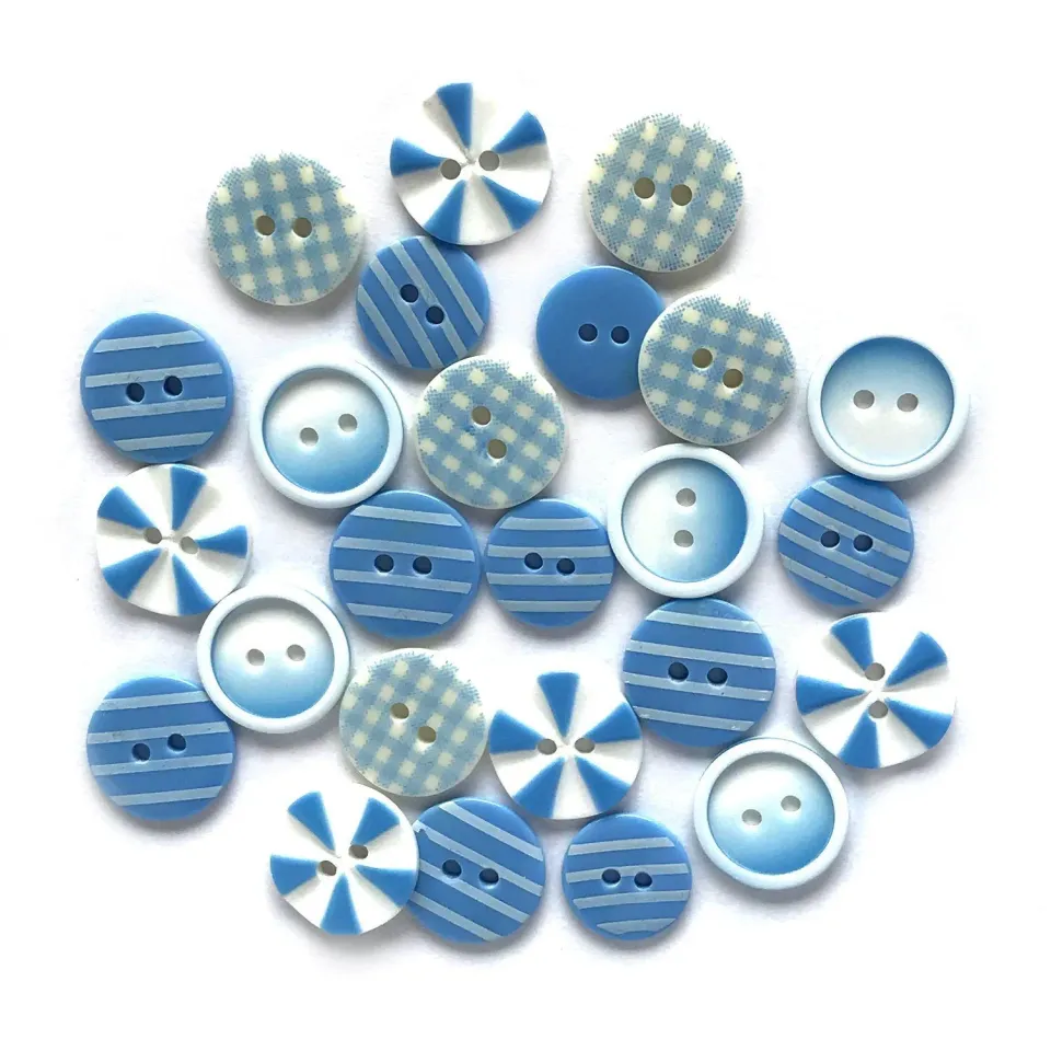 Buttons Galore Blues Medley Nähknöpfe 15 Stück blau