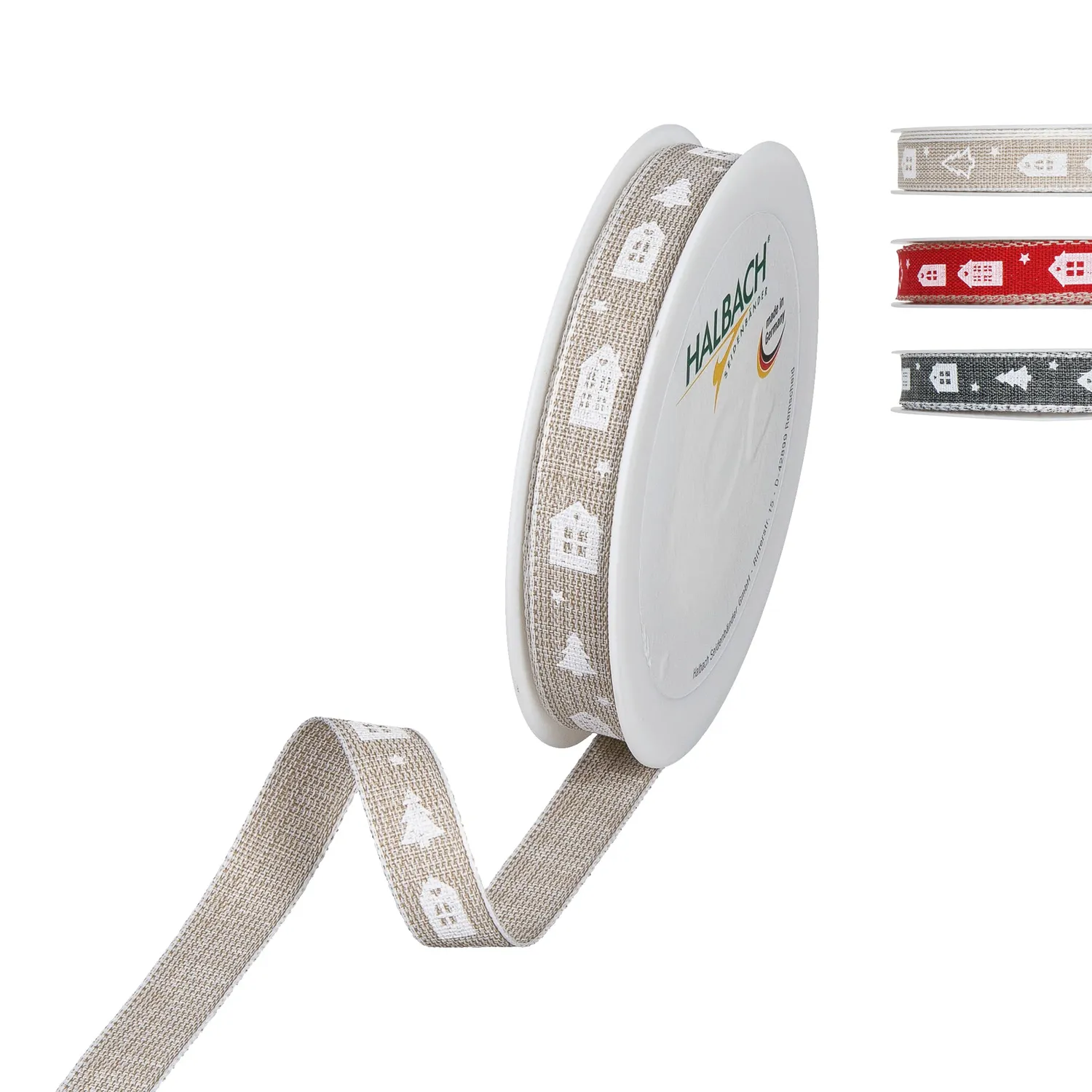 Halbach Geschenkband Bäume Häuser 15 mm 20 m