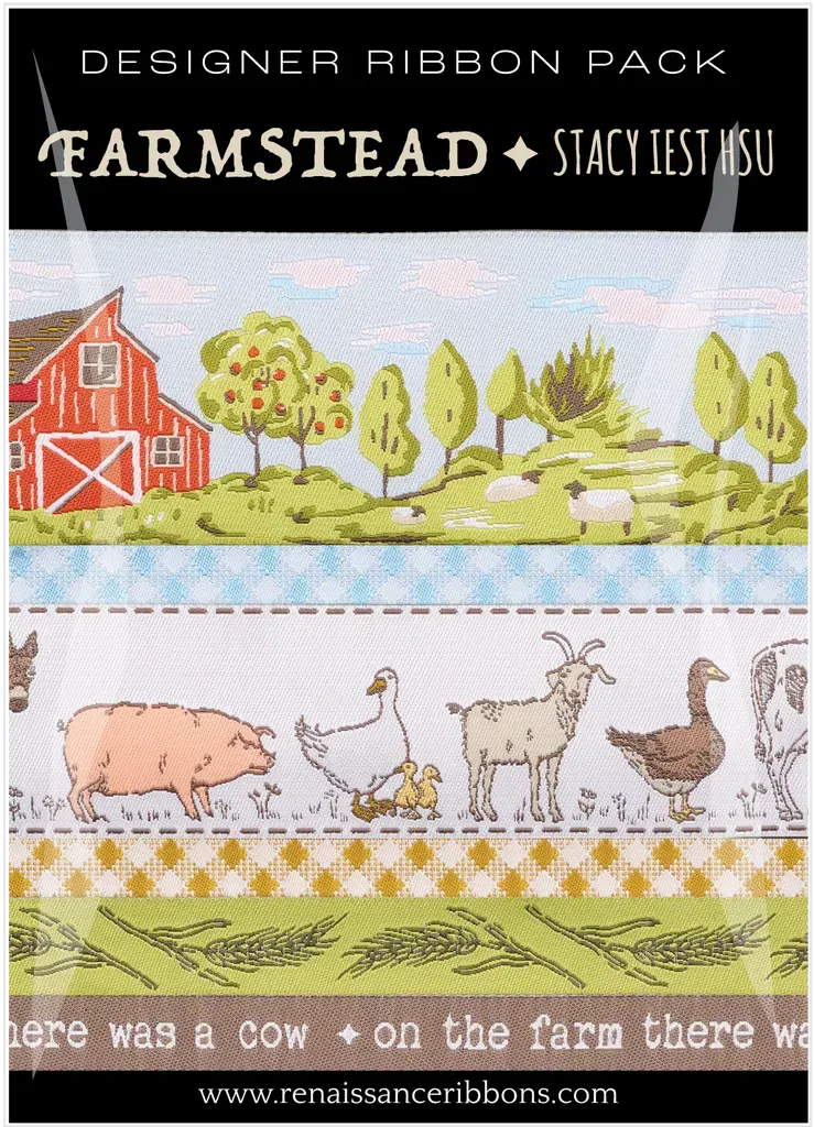 Renaissance Ribbon Animal Farm Designer Pack Webband 6 Yards gewebt