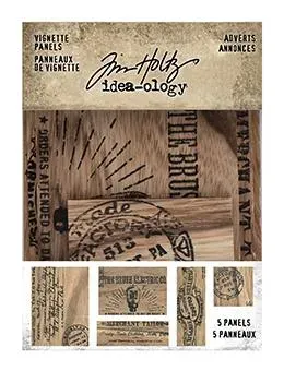 Idea-ology Tim Holtz Label Vignette Advert Panels Papier
