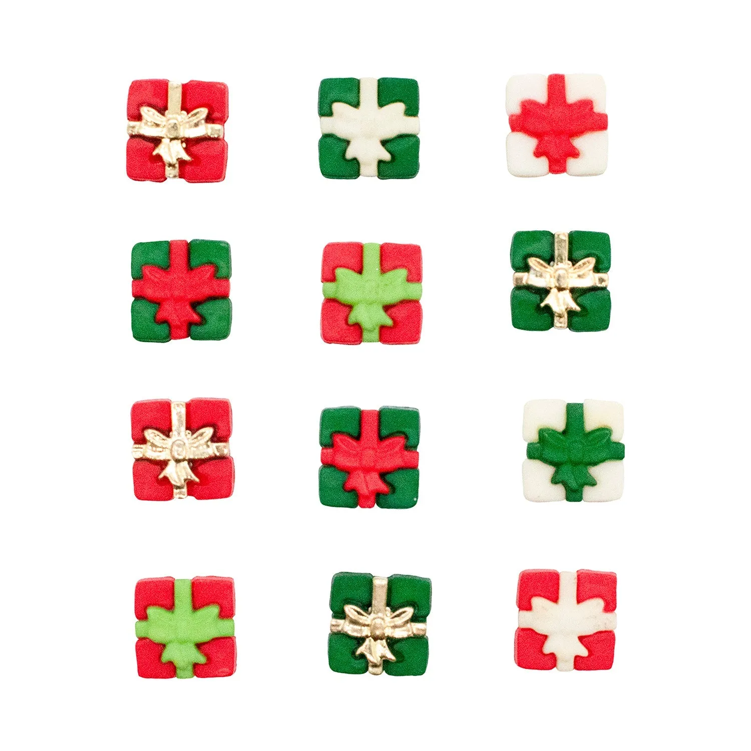 Buttons Galore Santa's Gifts Geschenkknöpfe 12 Stück bunt