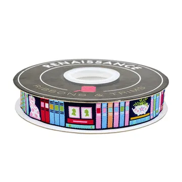 Renaissance Ribbon Market Days Bookshelf Treasures Schmuckband 1 Yard Bücher
