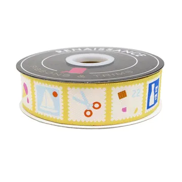 Renaissance Ribbon Salutations Postage Dekorband 1 Yard Gelb