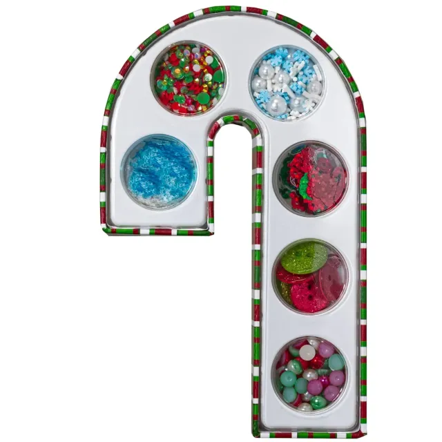 Buttons Galore Candy Cane Gift Box Deko Weihnachten Zuckerstange