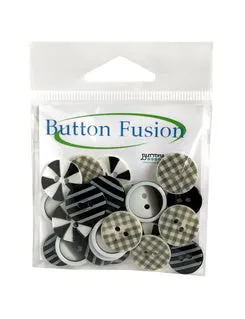Buttons Galore Optical Illusion Knöpfe 15 Stück sw
