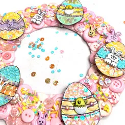 Buttons Galore Spring Wreath Bastelset 20 cm pastell
