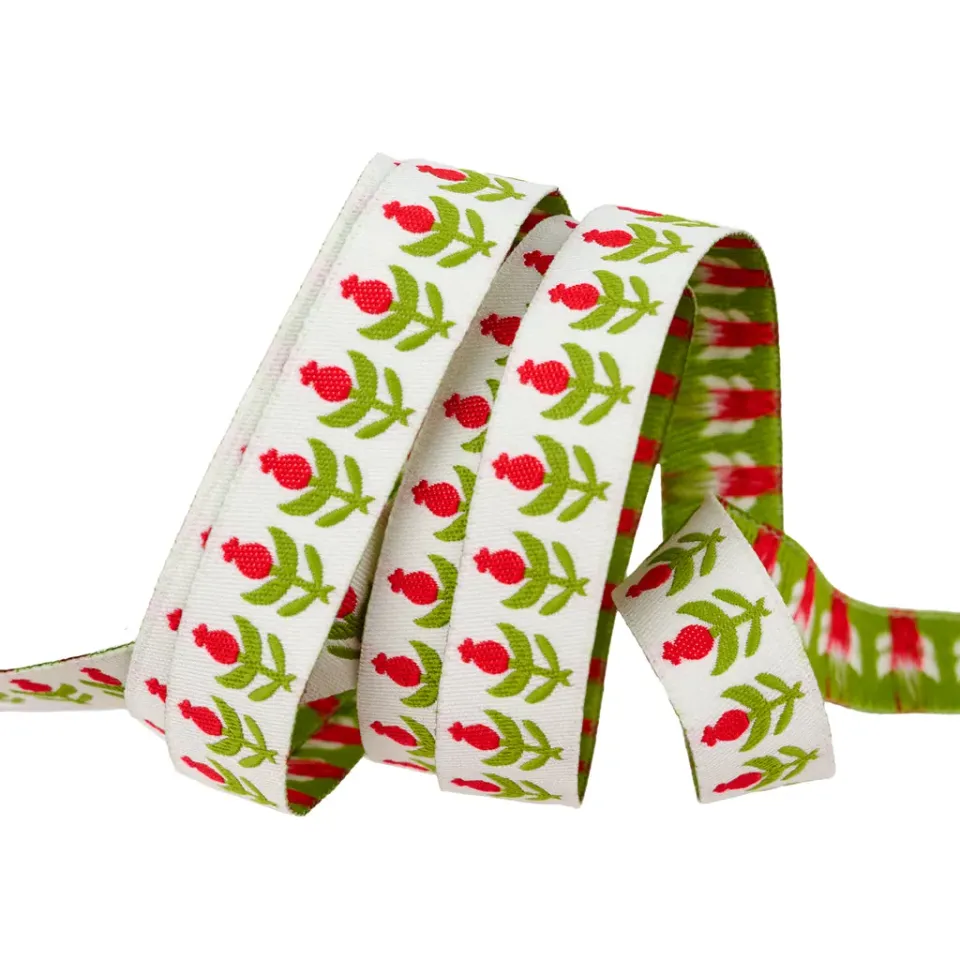 Renaissance Ribbon Buon Natale Pomegranates Webband 1 Yard