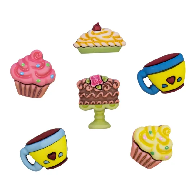 Buttons Galore Sweet Treats 3D-Knöpfe 6 Stück Süßigkeiten