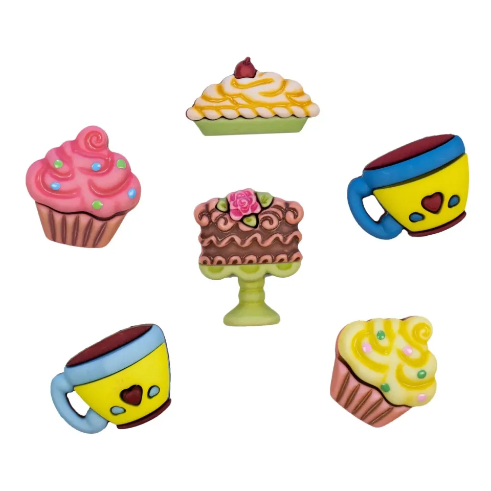 Buttons Galore Sweet Treats 3D-Knöpfe 6 Stück Süßigkeiten