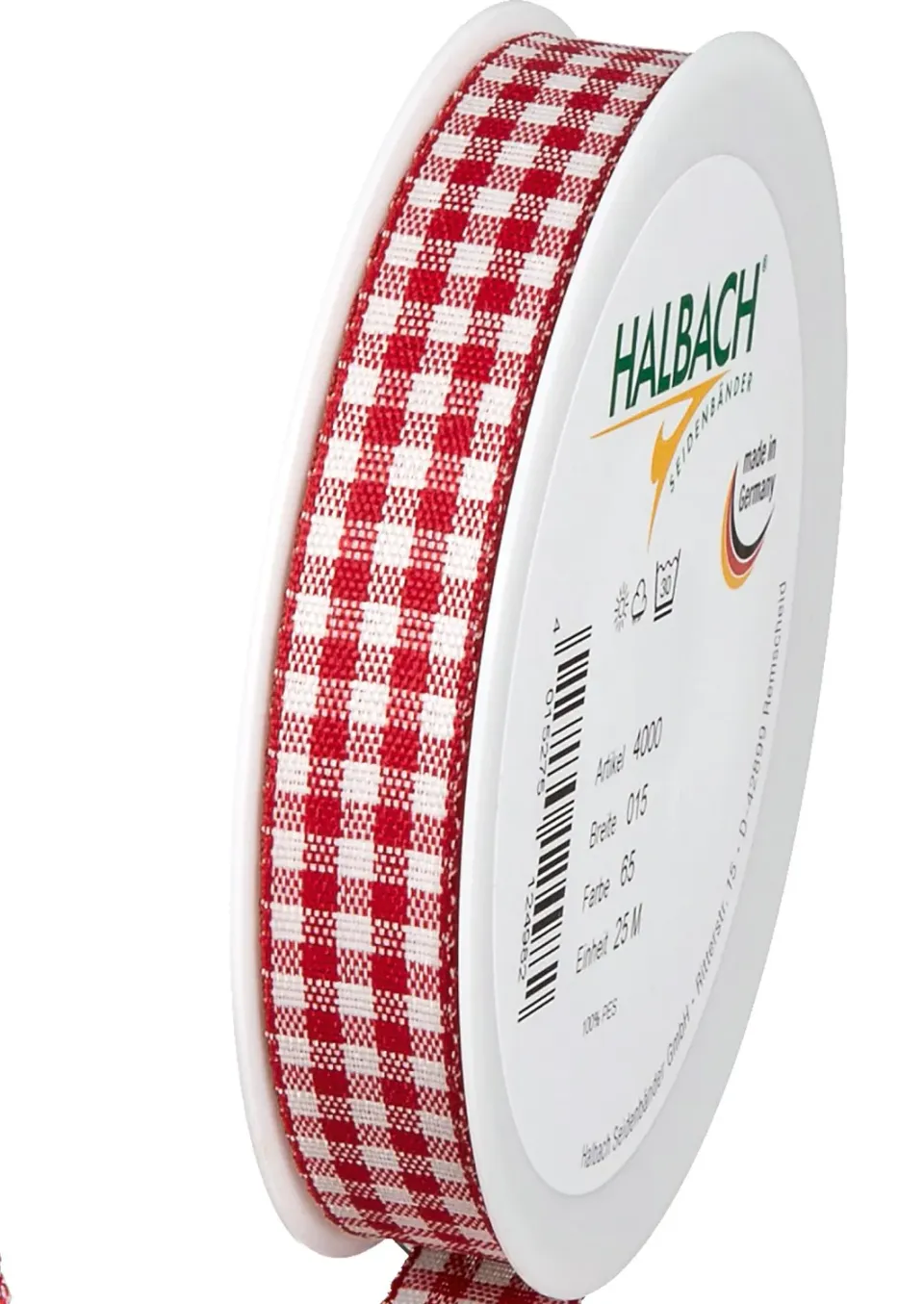 Halbach Vichy-Karo Geschenkband 25 m Rolle