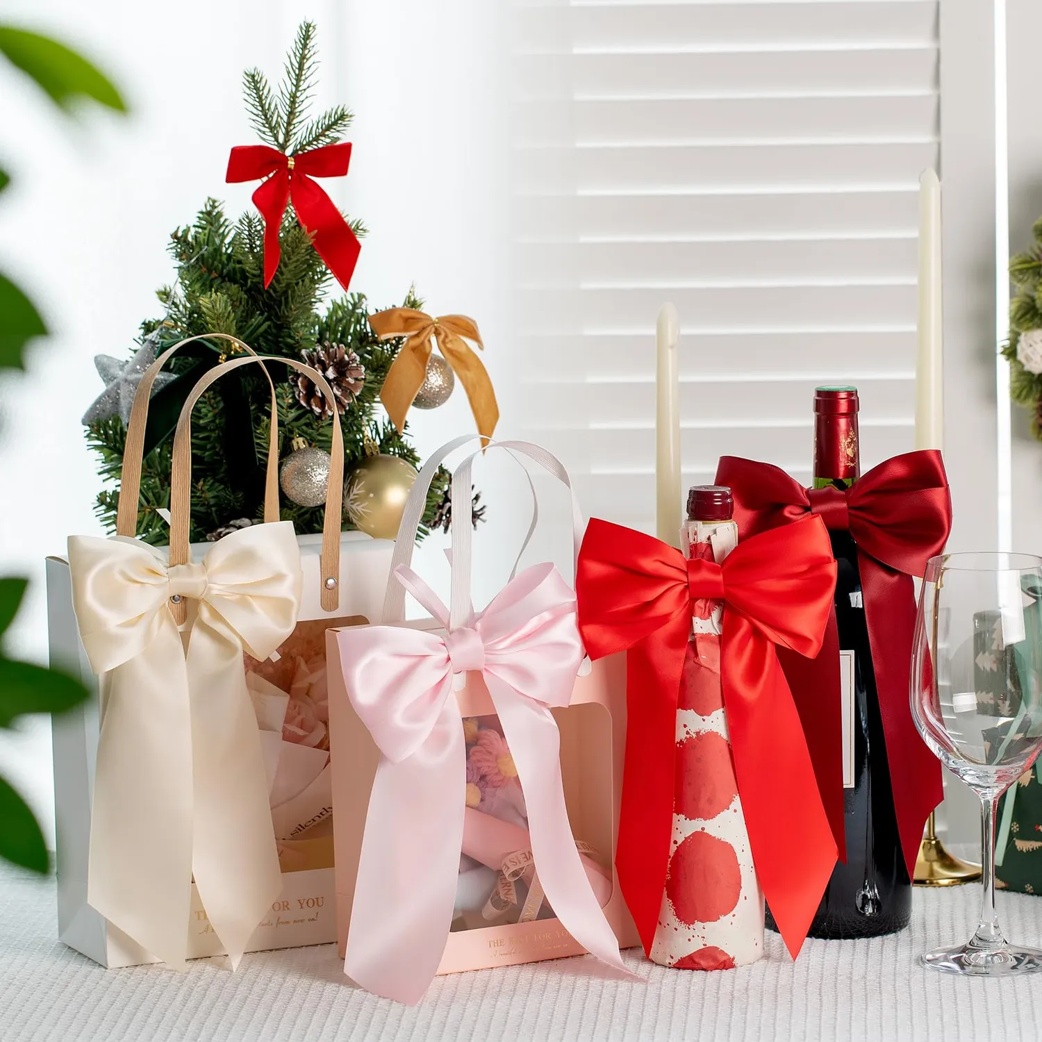 MORSUNBELA Schleifen Deko Hochzeit Geschenkschleifen