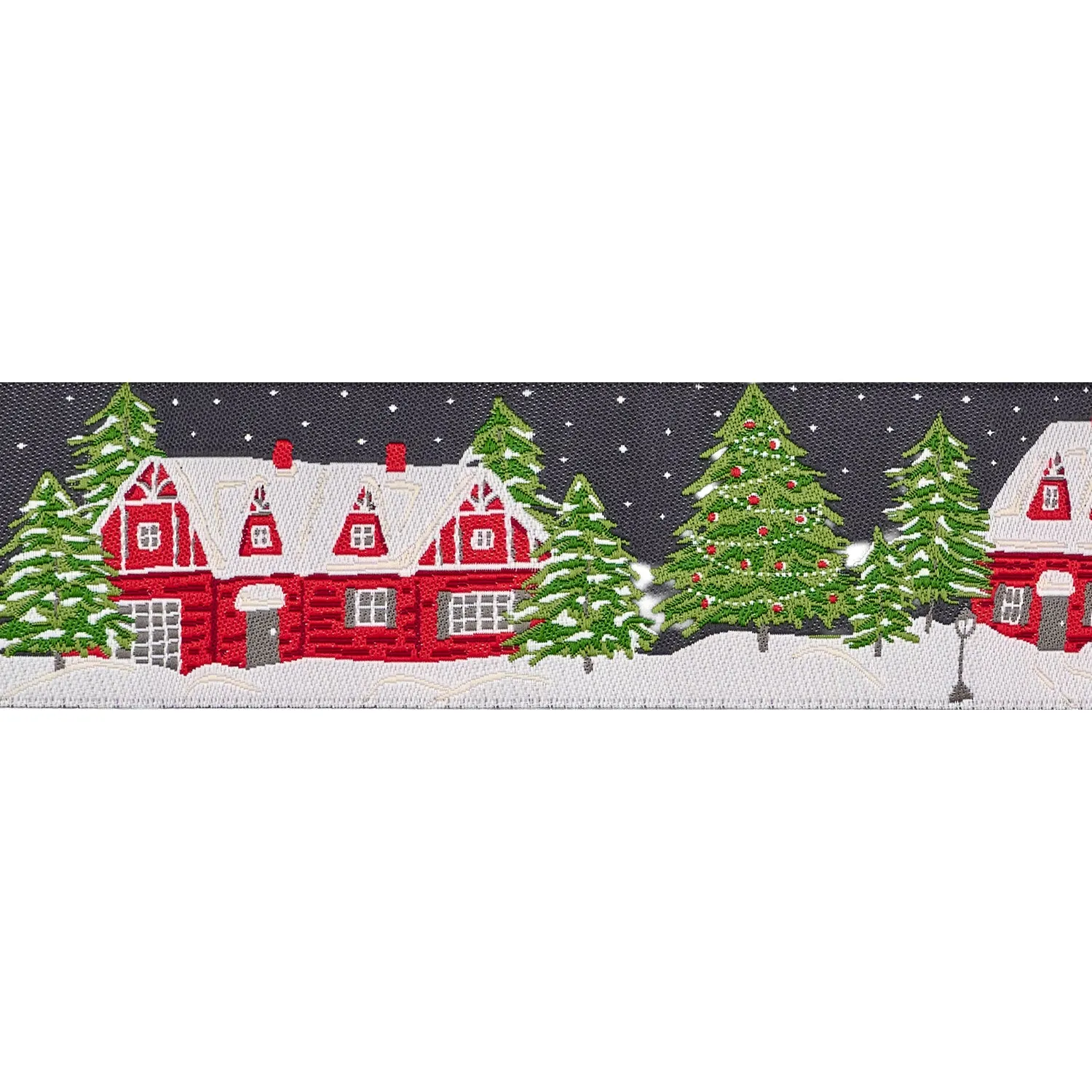 Renaissance Ribbon Holiday Cheer Santa's Village Band 1-1/2"