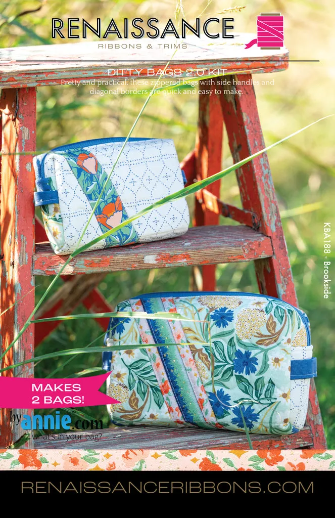 Renaissance Ribbon Ditty Bags 2.0 Nähset Baumwolle Reißverschluss
