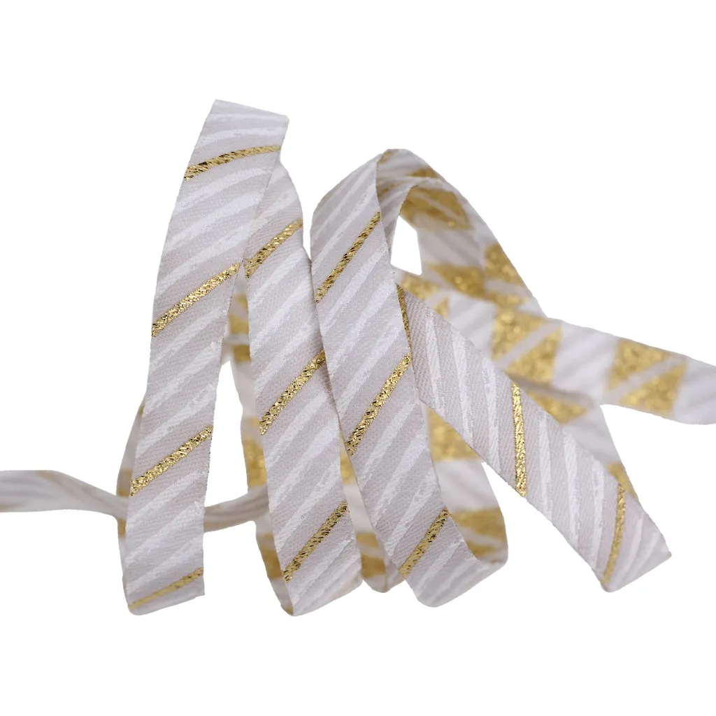 Renaissance Ribbon Farmhouse Christmas Painted Stripe Schmuckband 10mm 1 Yard