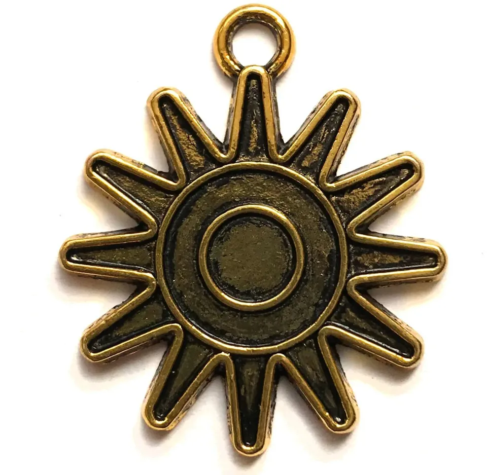 Buttons Galore Sun Charm Anhänger gold 10 Stück 1 Inch
