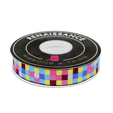 Renaissance Ribbon Glow Garden Pixels Schleifenband 1 Zoll, Polyester