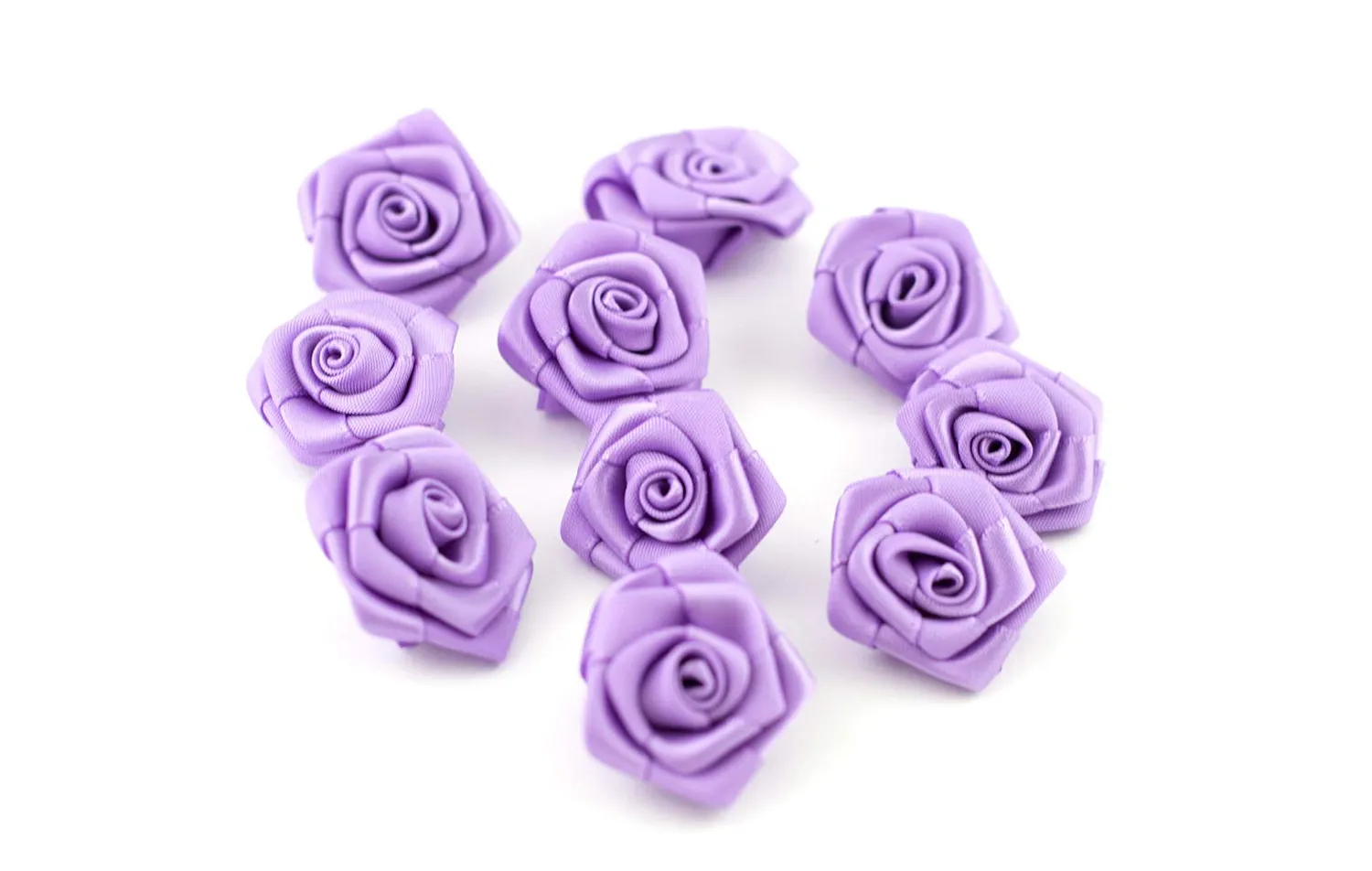 Creativery Satinrosen Aufnäher Deko-Blumen