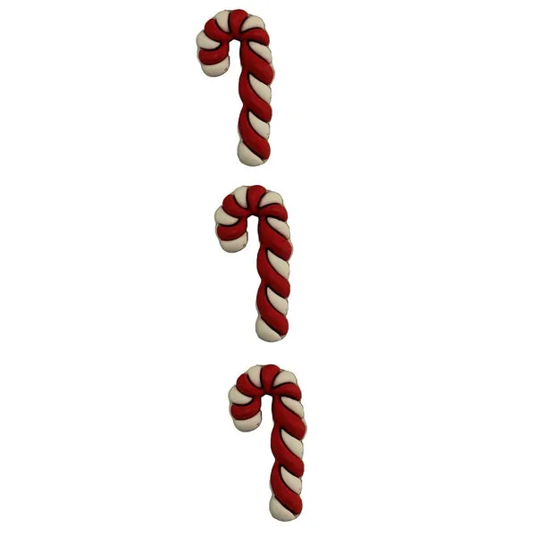 Buttons Galore 3D Holiday Fun Candy Canes Knöpfe 3er 1 Inch