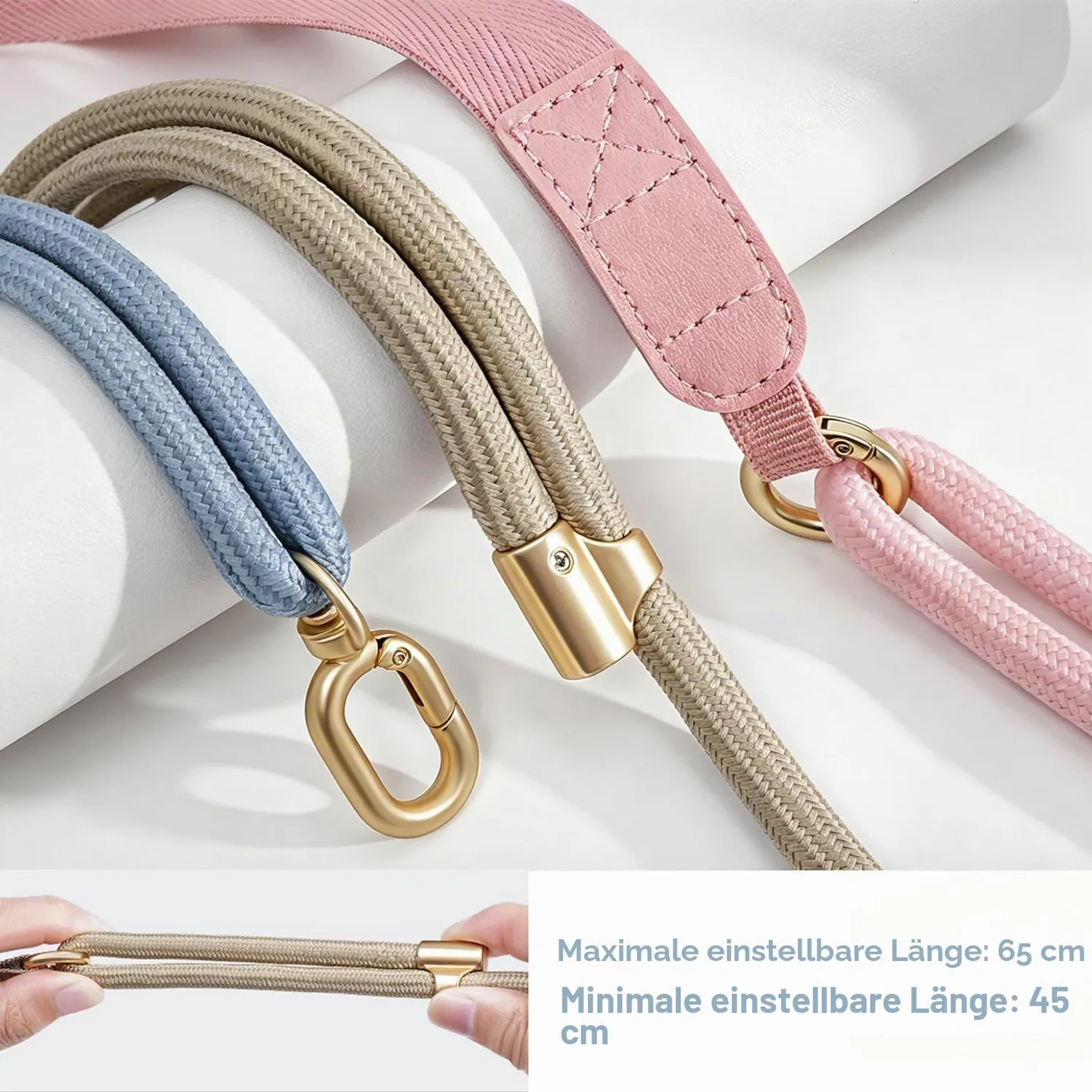 MORSUNBELA Handykette Breit Verstellbar mit Karabiner
