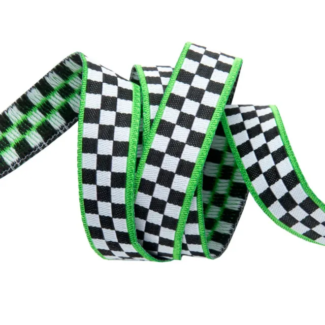 Renaissance Ribbon Checkerboard Schmuckband Grün 1 Yard kariert