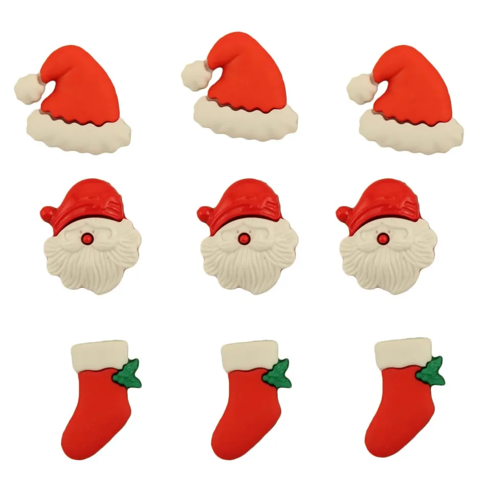 Buttons Galore HO HO HO Nähknöpfe 1,9 cm 9 Stück