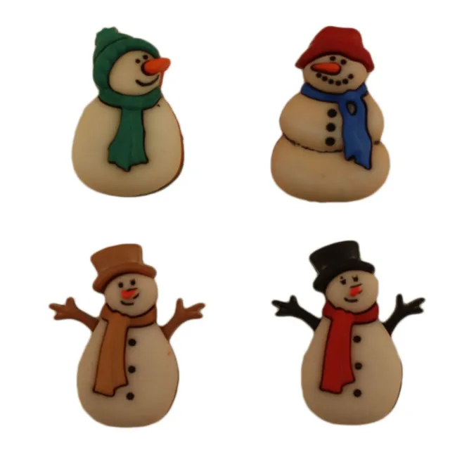 Buttons Galore Winter Old Fashioned Snowmen Knöpfe 4 Stück